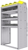 25-3858-4 Profiled back bin separator combo Shelf unit 34.5"Wide x 18.5"Deep x 58"High with 4 shelves