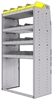 25-3863-4 Profiled back bin separator combo Shelf unit 34.5"Wide x 18.5"Deep x 63"High with 4 shelves