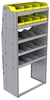 25-3872-5 Profiled back bin separator combo Shelf unit 34.5"Wide x 18.5"Deep x 72"High with 5 shelves