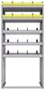 25-3872-5 Profiled back bin separator combo Shelf unit 34.5"Wide x 18.5"Deep x 72"High with 5 shelves