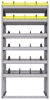 25-3872-6 Profiled back bin separator combo Shelf unit 34.5"Wide x 18.5"Deep x 72"High with 6 shelves