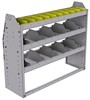 25-4336-3 Profiled back bin separator combo Shelf unit 43"Wide x 13.5"Deep x 36"High with 3 shelves
