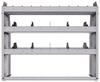 25-4336-3 Profiled back bin separator combo Shelf unit 43"Wide x 13.5"Deep x 36"High with 3 shelves