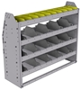 25-4336-4 Profiled back bin separator combo Shelf unit 43"Wide x 13.5"Deep x 36"High with 4 shelves