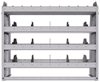 25-4336-4 Profiled back bin separator combo Shelf unit 43"Wide x 13.5"Deep x 36"High with 4 shelves