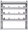 25-4348-4 Profiled back bin separator combo Shelf unit 43"Wide x 13.5"Deep x 48"High with 4 shelves
