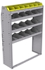 25-4358-4 Profiled back bin separator combo Shelf unit 43"Wide x 13.5"Deep x 58"High with 4 shelves