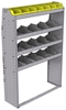 25-4363-4 Profiled back bin separator combo Shelf unit 43"Wide x 13.5"Deep x 63"High with 4 shelves