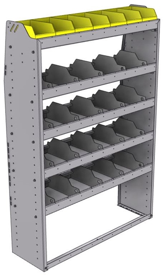 25-4363-5 Profiled back bin separator combo Shelf unit 43"Wide x 13.5"Deep x 63"High with 5 shelves