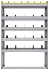 25-4363-5 Profiled back bin separator combo Shelf unit 43"Wide x 13.5"Deep x 63"High with 5 shelves