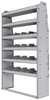 25-4372-6 Profiled back bin separator combo Shelf unit 43"Wide x 13.5"Deep x 72"High with 6 shelves