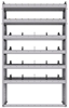 25-4372-6 Profiled back bin separator combo Shelf unit 43"Wide x 13.5"Deep x 72"High with 6 shelves