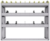 25-4536-3 Profiled back bin separator combo Shelf unit 43"Wide x 15.5"Deep x 36"High with 3 shelves