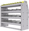 25-4536-4 Profiled back bin separator combo Shelf unit 43"Wide x 15.5"Deep x 36"High with 4 shelves