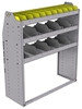 25-4548-3 Profiled back bin separator combo Shelf unit 43"Wide x 15.5"Deep x 48"High with 3 shelves