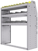 25-4548-3 Profiled back bin separator combo Shelf unit 43"Wide x 15.5"Deep x 48"High with 3 shelves