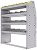 25-4548-4 Profiled back bin separator combo Shelf unit 43"Wide x 15.5"Deep x 48"High with 4 shelves