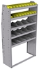 25-4572-5 Profiled back bin separator combo Shelf unit 43"Wide x 15.5"Deep x 72"High with 5 shelves