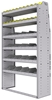 25-4572-6 Profiled back bin separator combo Shelf unit 43"Wide x 15.5"Deep x 72"High with 6 shelves