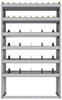 25-4572-6 Profiled back bin separator combo Shelf unit 43"Wide x 15.5"Deep x 72"High with 6 shelves