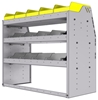 25-4836-3 Profiled back bin separator combo Shelf unit 43"Wide x 18.5"Deep x 36"High with 3 shelves