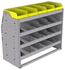 25-4836-4 Profiled back bin separator combo Shelf unit 43"Wide x 18.5"Deep x 36"High with 4 shelves