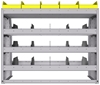 25-4836-4 Profiled back bin separator combo Shelf unit 43"Wide x 18.5"Deep x 36"High with 4 shelves