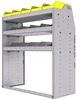 25-4848-3 Profiled back bin separator combo Shelf unit 43"Wide x 18.5"Deep x 48"High with 3 shelves