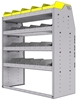 25-4848-4 Profiled back bin separator combo Shelf unit 43"Wide x 18.5"Deep x 48"High with 4 shelves