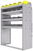 25-4858-4 Profiled back bin separator combo Shelf unit 43"Wide x 18.5"Deep x 58"High with 4 shelves