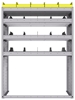 25-4858-4 Profiled back bin separator combo Shelf unit 43"Wide x 18.5"Deep x 58"High with 4 shelves