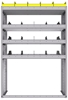 25-4863-4 Profiled back bin separator combo Shelf unit 43"Wide x 18.5"Deep x 63"High with 4 shelves