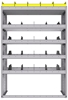 25-4863-5 Profiled back bin separator combo Shelf unit 43"Wide x 18.5"Deep x 63"High with 5 shelves