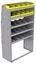 25-4872-5 Profiled back bin separator combo Shelf unit 43"Wide x 18.5"Deep x 72"High with 5 shelves