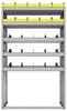 25-4872-5 Profiled back bin separator combo Shelf unit 43"Wide x 18.5"Deep x 72"High with 5 shelves