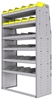 25-4872-6 Profiled back bin separator combo Shelf unit 43"Wide x 18.5"Deep x 72"High with 6 shelves