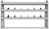 25-5336-3 Profiled back bin separator combo Shelf unit 58.5"Wide x 13.5"Deep x 36"High with 3 shelves