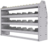 25-5336-4 Profiled back bin separator combo Shelf unit 58.5"Wide x 13.5"Deep x 36"High with 4 shelves