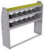 25-5348-3 Profiled back bin separator combo Shelf unit 58.5"Wide x 13.5"Deep x 48"High with 3 shelves