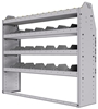25-5348-4 Profiled back bin separator combo Shelf unit 58.5"Wide x 13.5"Deep x 48"High with 4 shelves