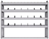 25-5348-4 Profiled back bin separator combo Shelf unit 58.5"Wide x 13.5"Deep x 48"High with 4 shelves