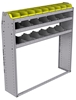 25-5358-3 Profiled back bin separator combo Shelf unit 58.5"Wide x 13.5"Deep x 58"High with 3 shelves