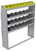 25-5363-4 Profiled back bin separator combo Shelf unit 58.5"Wide x 13.5"Deep x 63"High with 4 shelves