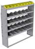 25-5363-5 Profiled back bin separator combo Shelf unit 58.5"Wide x 13.5"Deep x 63"High with 5 shelves
