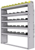 25-5363-5 Profiled back bin separator combo Shelf unit 58.5"Wide x 13.5"Deep x 63"High with 5 shelves