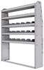 25-5372-5 Profiled back bin separator combo Shelf unit 58.5"Wide x 13.5"Deep x 72"High with 5 shelves