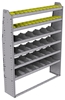 25-5372-6 Profiled back bin separator combo Shelf unit 58.5"Wide x 13.5"Deep x 72"High with 6 shelves