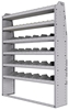 25-5372-6 Profiled back bin separator combo Shelf unit 58.5"Wide x 13.5"Deep x 72"High with 6 shelves