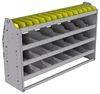 25-5536-4 Profiled back bin separator combo Shelf unit 58.5"Wide x 15.5"Deep x 36"High with 4 shelves