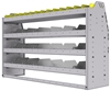 25-5536-4 Profiled back bin separator combo Shelf unit 58.5"Wide x 15.5"Deep x 36"High with 4 shelves